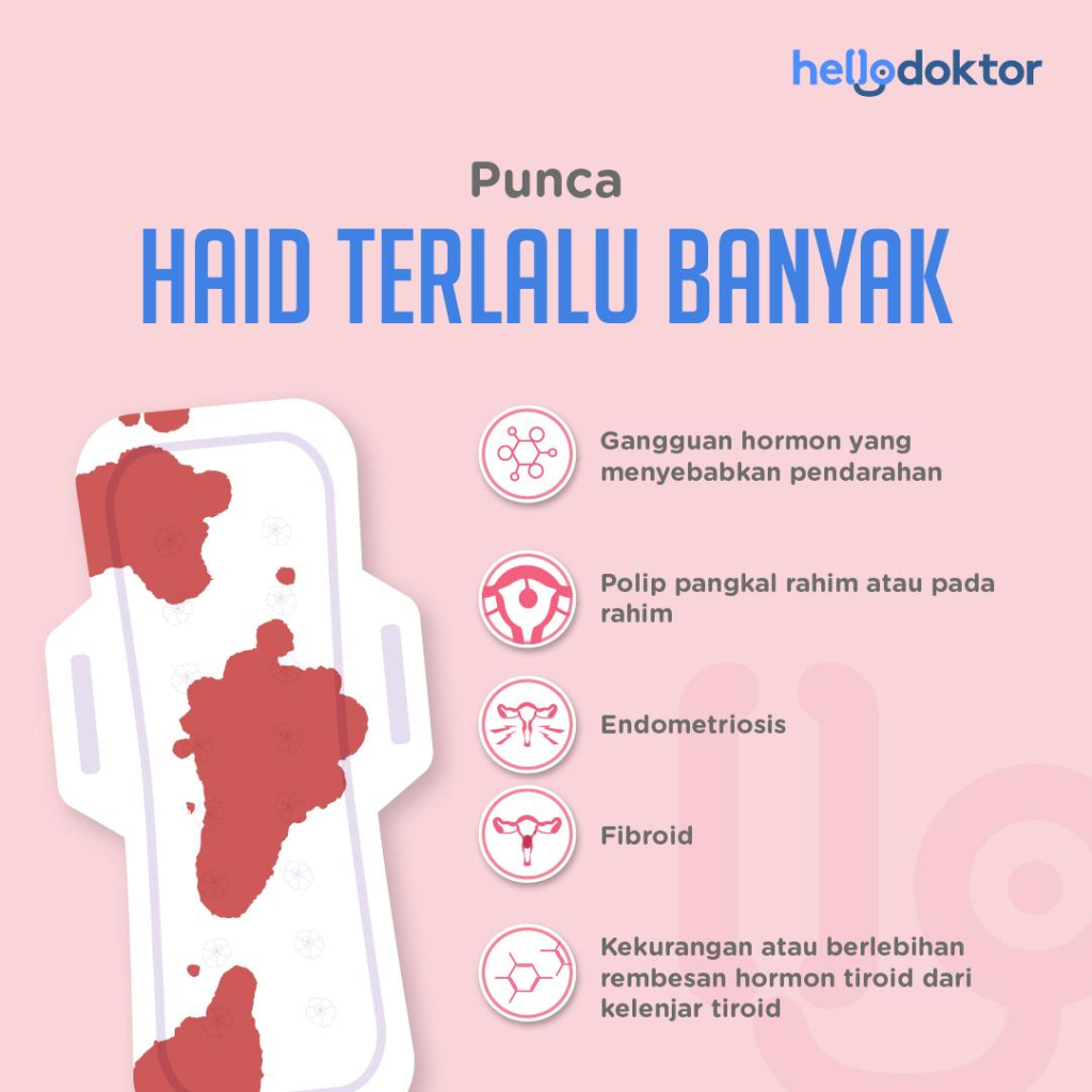 punca haid terlalu banyak
